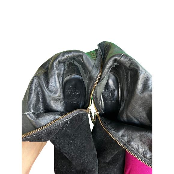 Tory Burch Black Duede Knee High Wedge Boot - Picture 10 of 10